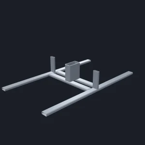 Base H Multi Uso de 1000x500mm em aço carbono, com espera para alvo de papel