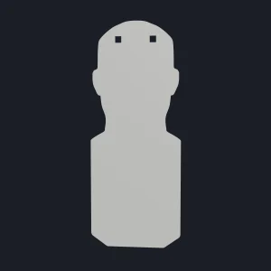 Alvo de aço AR500: Silhueta Busto - 200x500mm - Para Pedestal